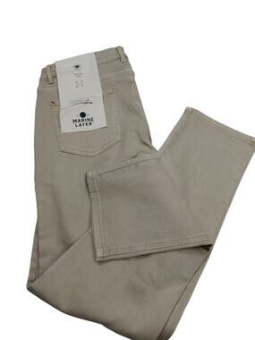 MARINE LAYER Soft Fabric Slim Fit Beige Stretch 5-Pocket Jeans 33x32